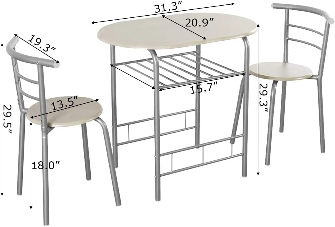 Обеденный набор arум из 3 предметов, круглый кухонный стол с 2 стульями, стальная рама и Винная стойка, маленький кухонный стол для квартиры, обеденный