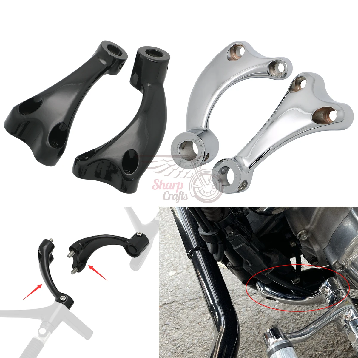 XL883 Motorcycle Forward Controls Complete Front Foot Peg Rest Mount Linkages Levers For Harley Sportster XL 883 1200 2004-2021