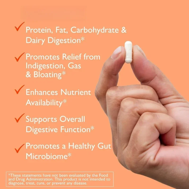 Digestive enzyme vegetarian capsule, used for digestion and relief of bloating health support
