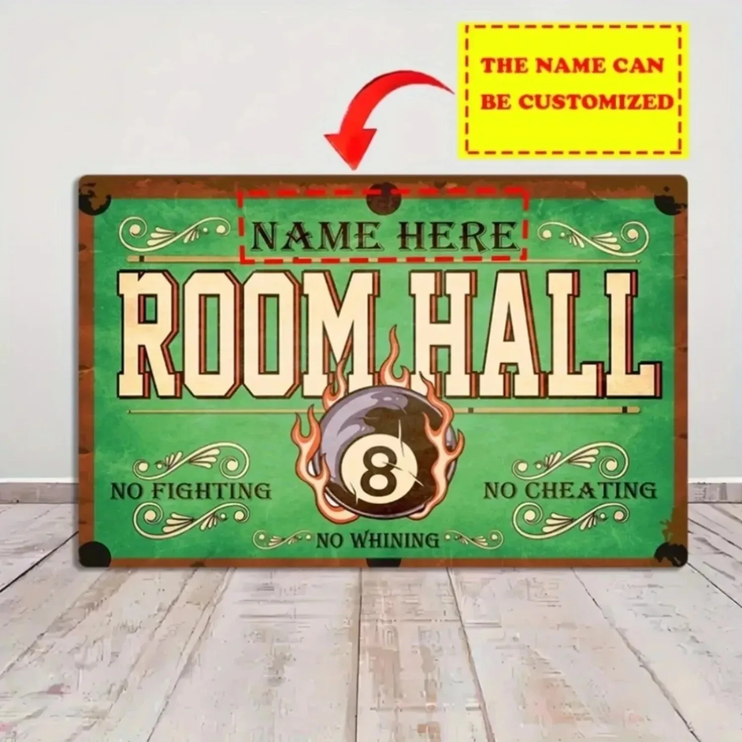 1pc Custom Personalized Vintage Billiard Room Aluminum Sign Pool Hall Game Room Man Cave Wall Decor Gift Decorative Only