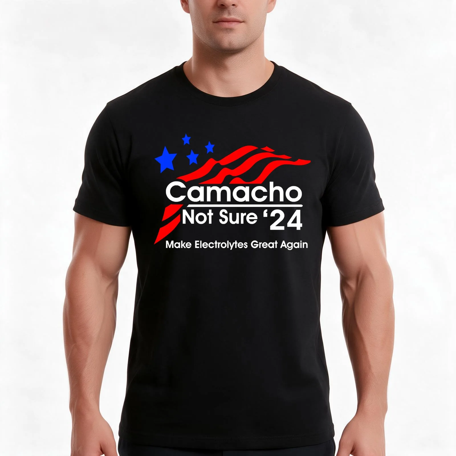 Camacho - Not Sure for President 2024 T-Shirt Summer Casual Cotton Tee Oversized Streetwear Tops Vintage Graphic Print