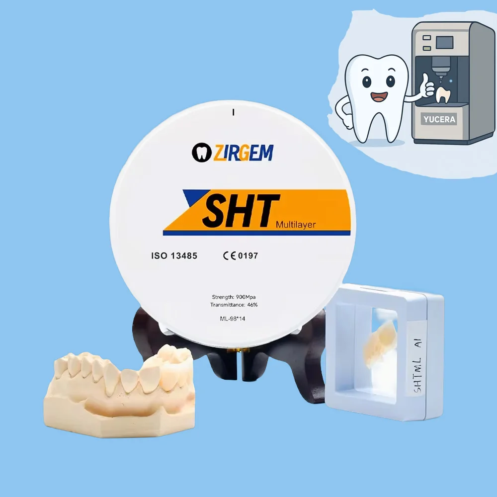 

SHT 98 мм многослойные циркониевые зубные блоки, оттенки C1-C4 для фрезерования CAD/CAM, высокопрочная эстетичная открытая система