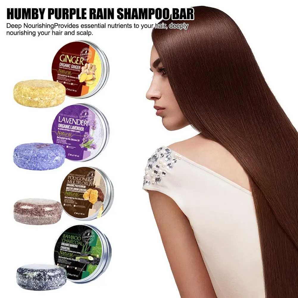 

Herbal Purple Rain Shampoo Bar for Gray Hair - Anti-Itch, Hair Loss Prevention, Nourishing, and Refreshing Hair Care H2V0