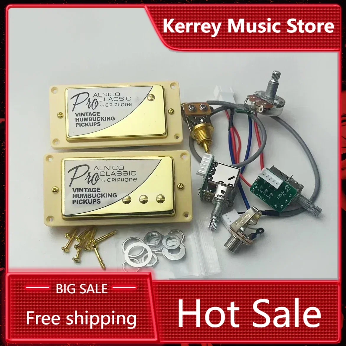 

Hot Sale--*"Premium Alnico Pro Humbucker Set - Includes 2V1T Push/Pull Wiring Harness (Coil-Split, High Output, Easy Install)"*