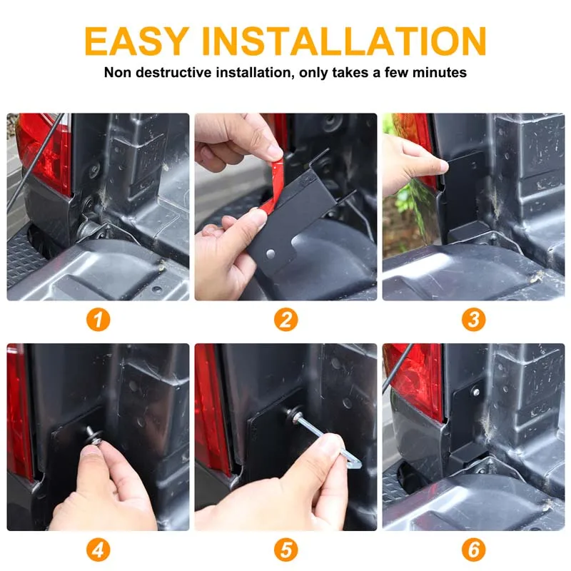 Carbon Steel Car Tailgate Anti-Theft Lock Bracket Rear Door Security Device Bed Gate Lock Accessories For Nissan Titan 2016-2023