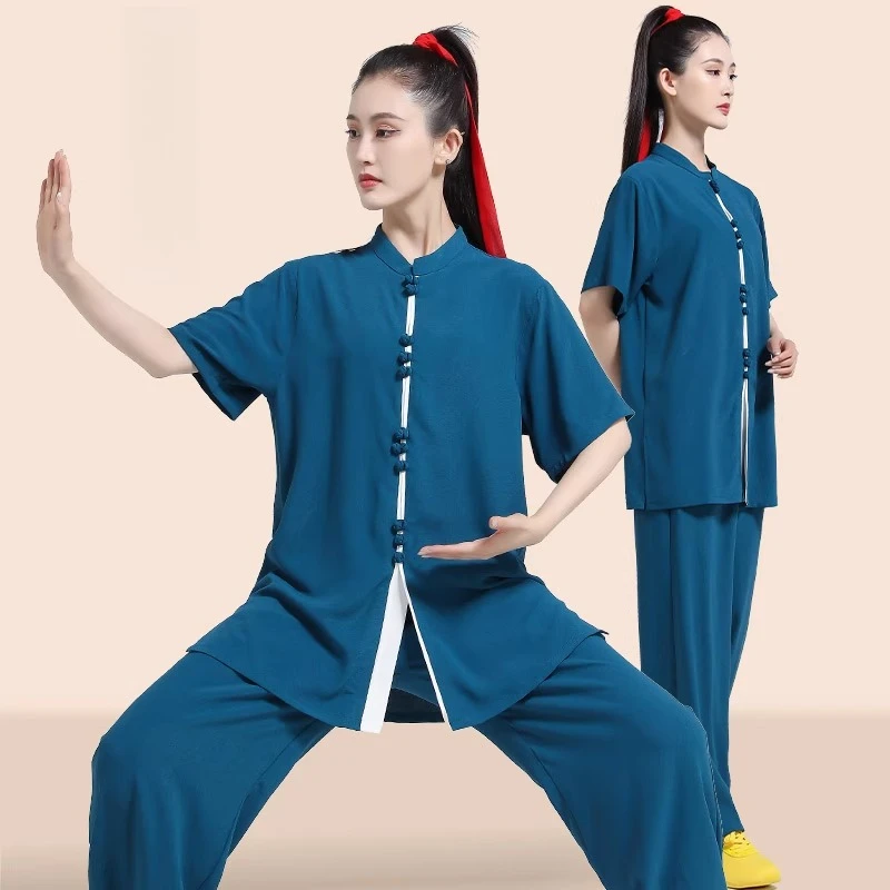 Elegant Women's Wushu Tai Chi Suit Chinese Kung Fu Uniform with Fluid Drape Breathable & Comfortable for Martial Arts Practice