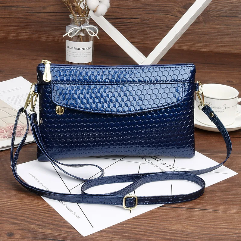 Fashion Women Shoulder Bag PU Leather Crossbody Bag Diamond Lattice Ladies Wallet Clutch Messenger Bag Flap Bag Female Handbags