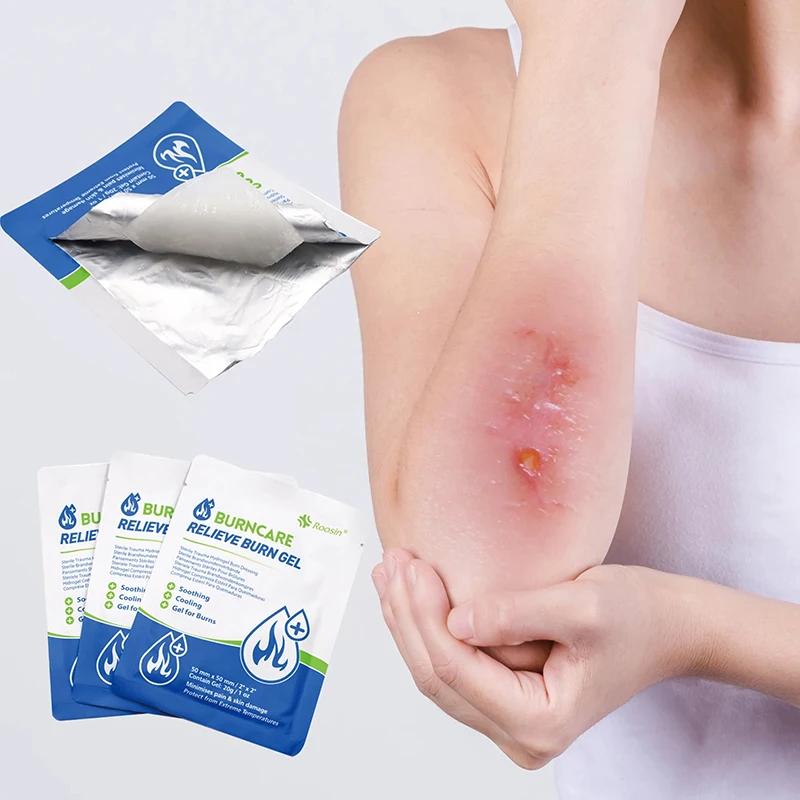 Imagem -02 - Medical Burn Gel Dressing Burn Scald Sunburn Wound Care Aliviar Burn Gel Emergency Burncare Patch Pcs 10x10cm