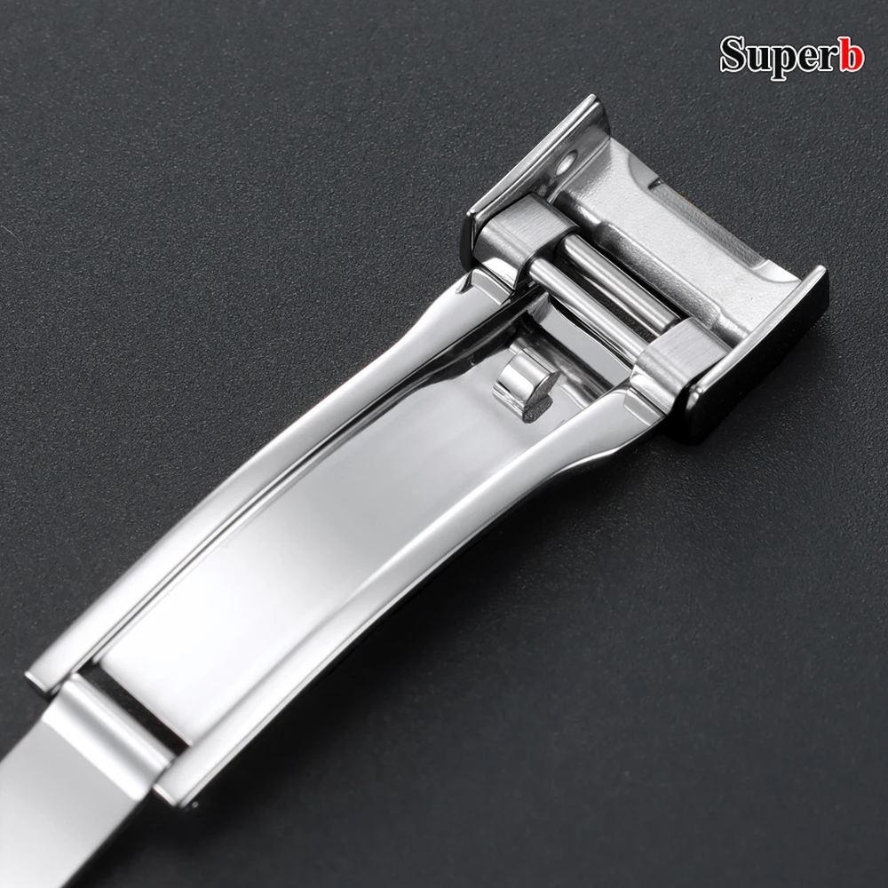 16x9mm for Rolex Watch Buckles Glide Clasp Double Convex Adjusted Folding Buckle Strap Button for Daytona Stainless Steel Clasps