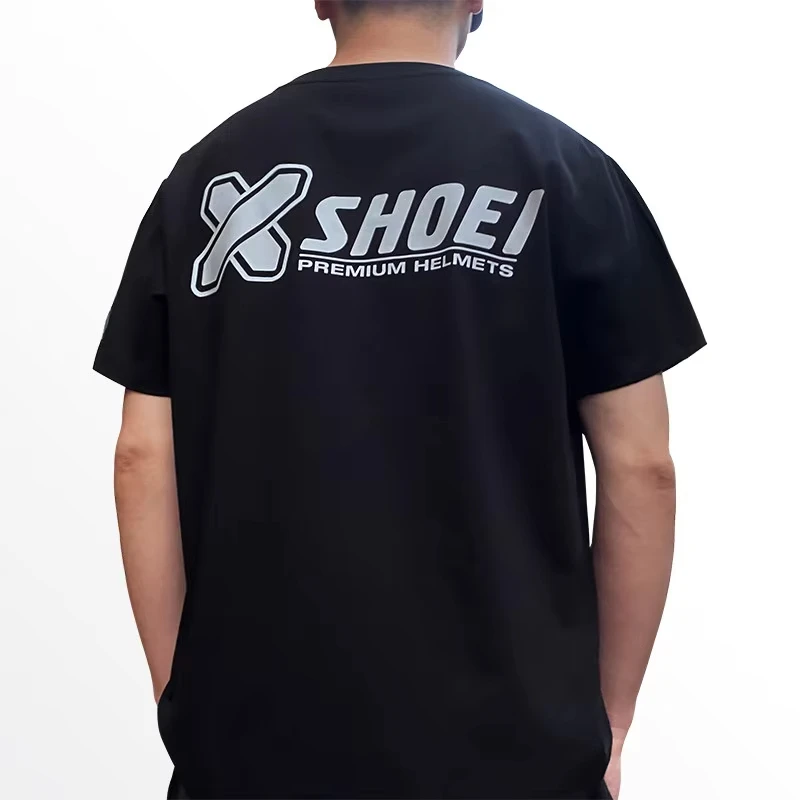 2026 Summer Fashion Shoei X15 CROSS LOGO Cotton T-shirt - Motorcycle Summer Racing Short Sleeve Cycling Round Neck Comfortable