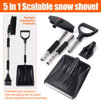 Car snow shovel Multi functional and scalable Glass Remover Cleaner Tool Winter Stainless Steel Ice Removing Brush Shovel