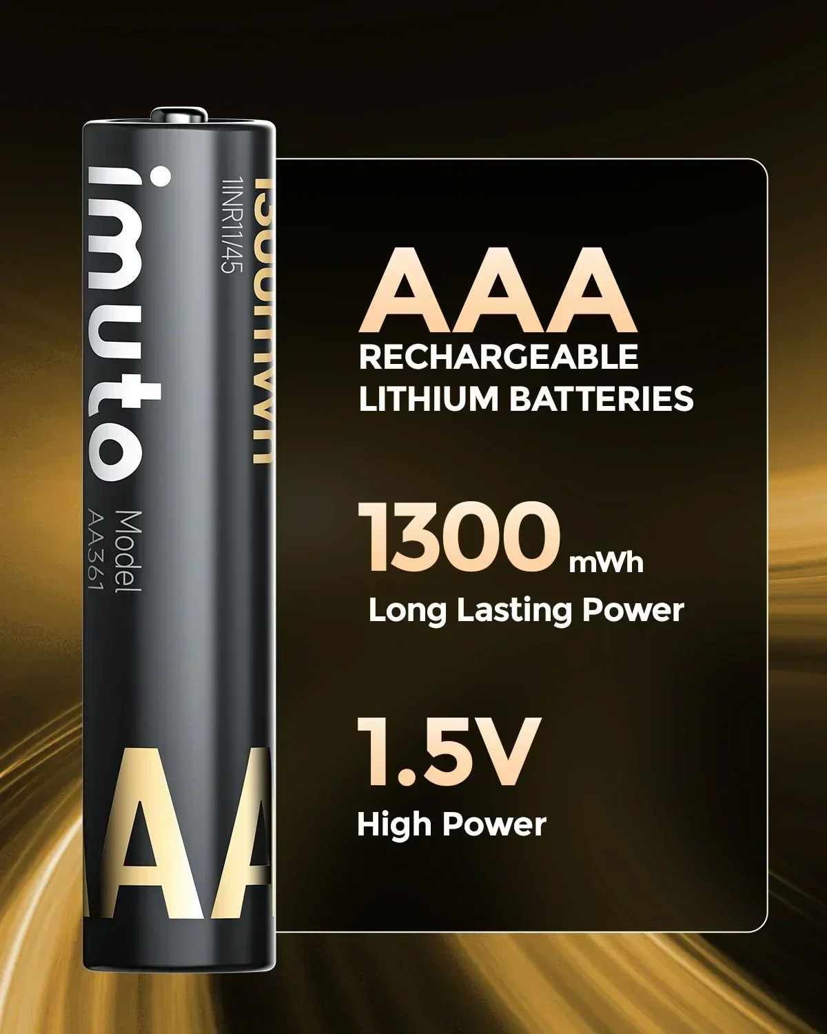 شاحن سريع AAA بـ 8 فتحات لبطاريات ليثيوم AAA 1.5 فولت، سعة 1300 ميجاوات في الساعة مع فتحة مستقلة وشاشة LCD USB-C للشحن الذكي