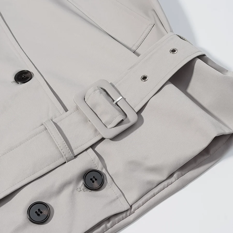 WOMAN 2025 autumn new fashion with belt long trench coat chic double breasted Joker long sleeve coat Outerwear