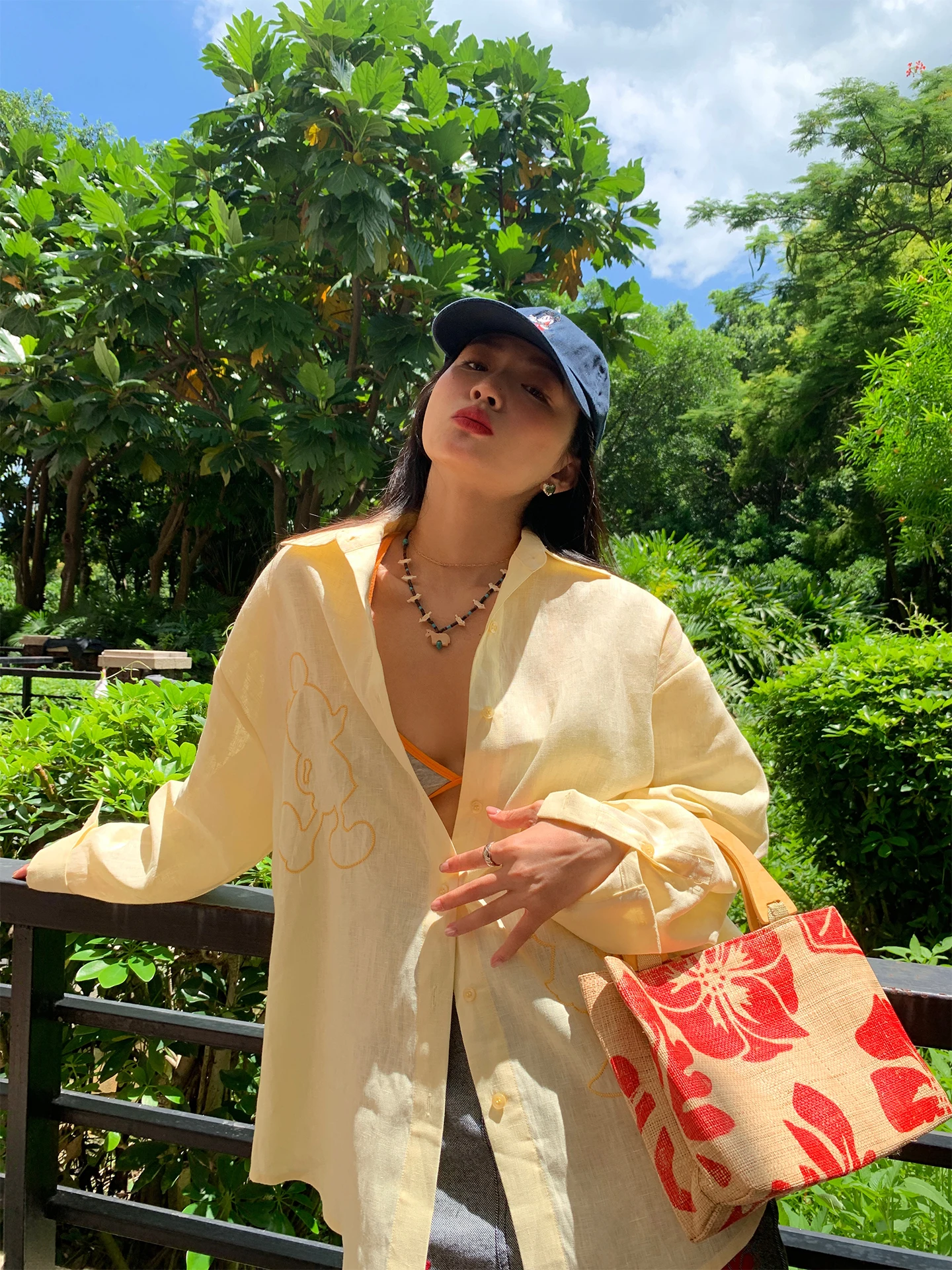 

Early Autumn Women's Long Sleeve Linen Shirt Embroidered Loose Top Yellow Female Fashion Korean Style Breathable Thin Cardigan