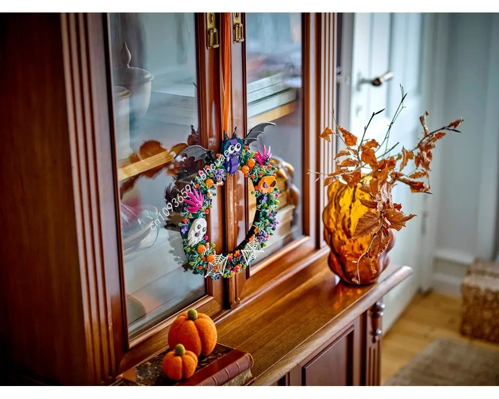 New 617pcs 40825 Halloween Wreath Building Blocks Diy Idea Furniture Decoration Assemble Toy Kids Education Christmas Gift