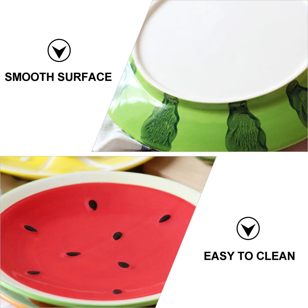 

1Pcs Ceramic Plate Japanese Style Green Simple Design Fruit Dessert Salad Household Tableware Salad Plate Household Tableware
