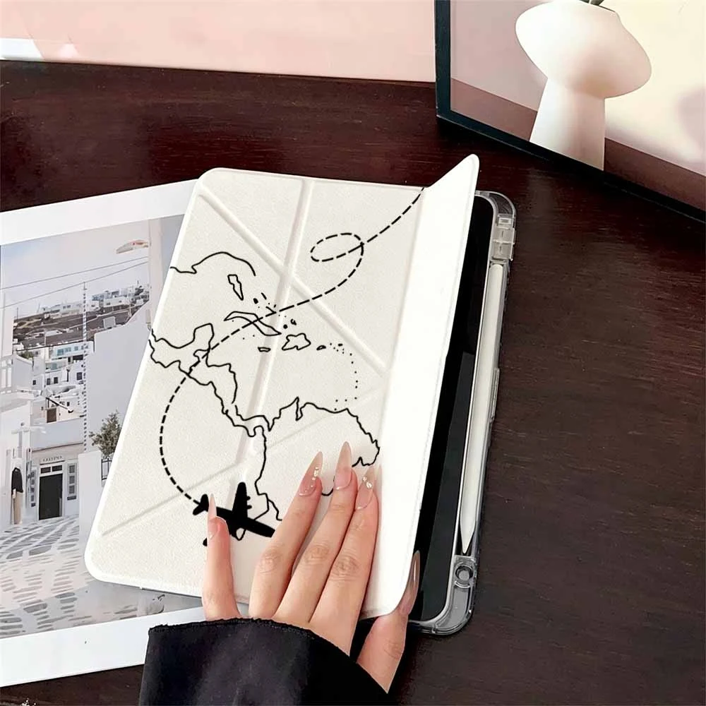 Hot Flight Route Map For Samsung Galaxy Tab A8 A9 A11 S6 S7 S8 S9 S10 FE Plus Lite Protective With Pen Slot Tablet Case
