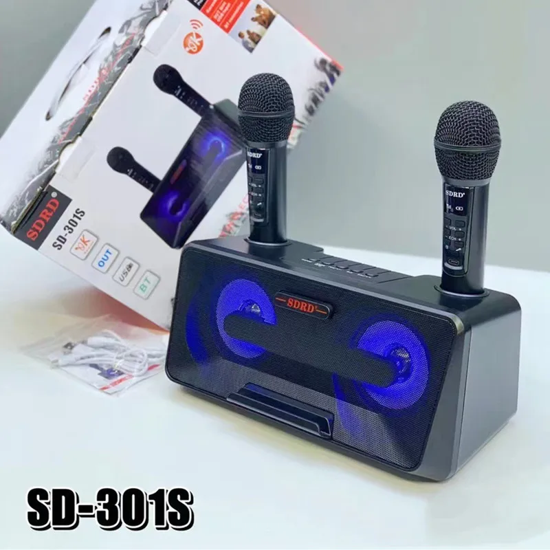 

30W High-Power Portable Professional Karaoke Machine Wireles Bluetooth Speaker With Dual Mic Outdoor Family KTV System SD301S