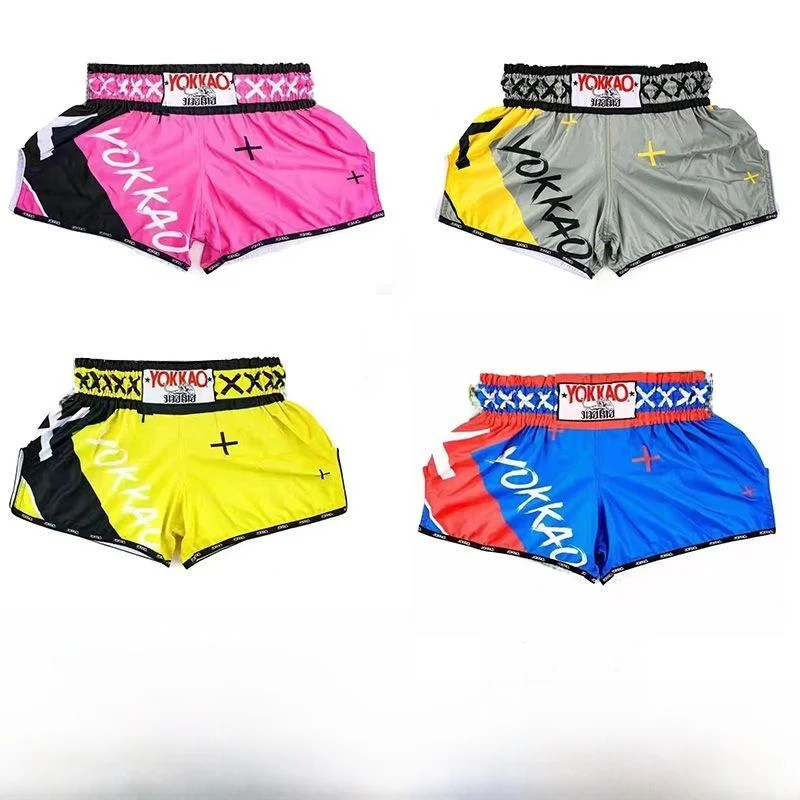 Shorts Profissionais Yokkao para Treinamento de Boxe Tailandês, Secagem Rápida, para Homens e Mulheres, Calças de Artes Marciais