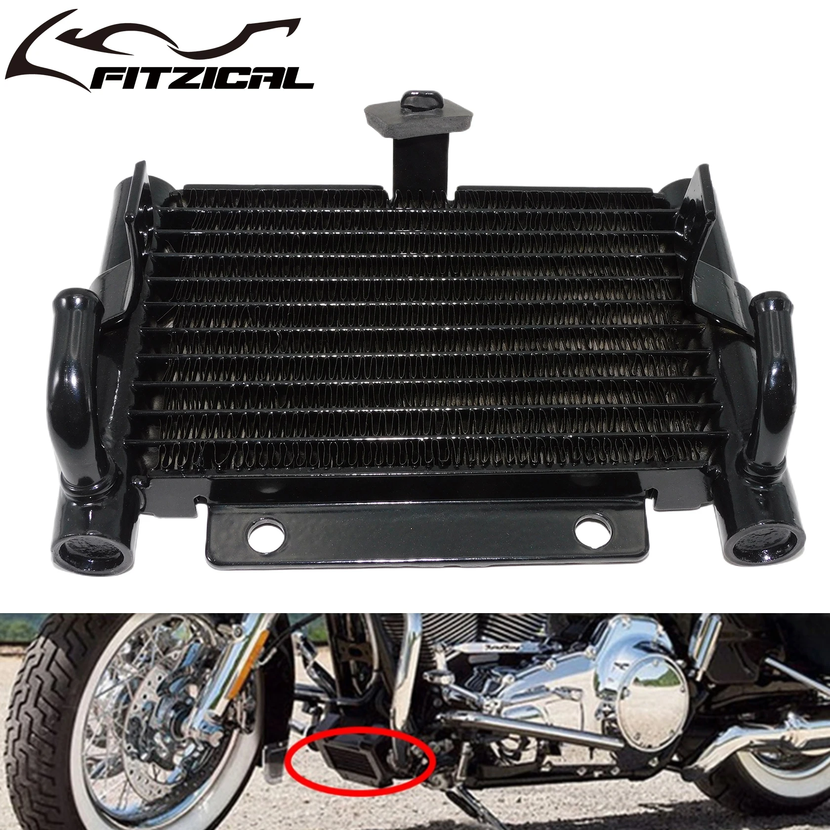 

Motorcycle Oil Cooler Radiator Water Tank For Harley Touring Electra Road Glide Road King Special FLHXS FLHTCU FLTRX 2017--2018