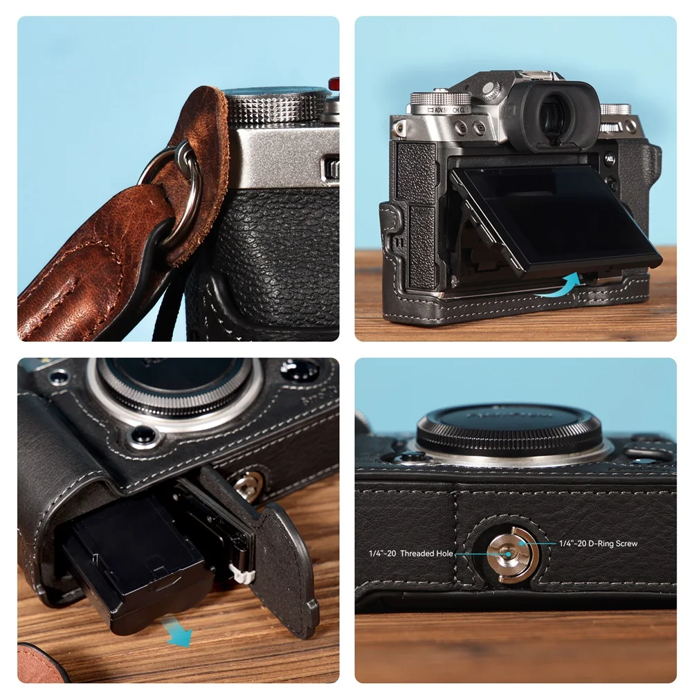 SmallRig Half Case / Wrist Strap Kit for FUJIFILM X-T5 Leather with 1/4\