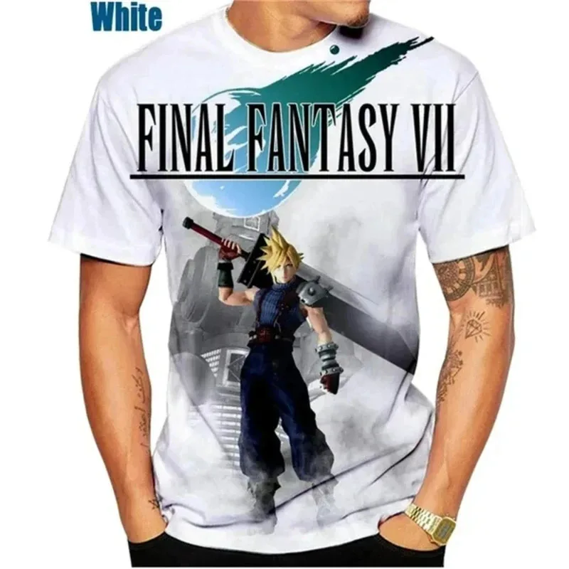حار لعبة فاينل فانتسي ثلاثية الأبعاد مطبوعة تي شيرت الرجال النساء عادية Harajuku قصيرة الأكمام س الرقبة المتضخم تنفس للجنسين الشارع الشهير