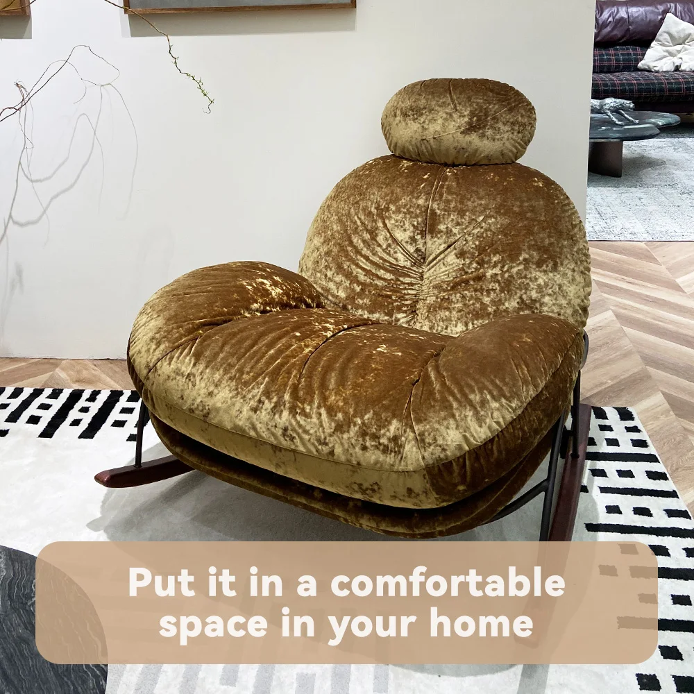 New High Quality Nordic Leisure Chair Rocking Chairs Modern Living Room Recliner Lazy Chair For Living Room