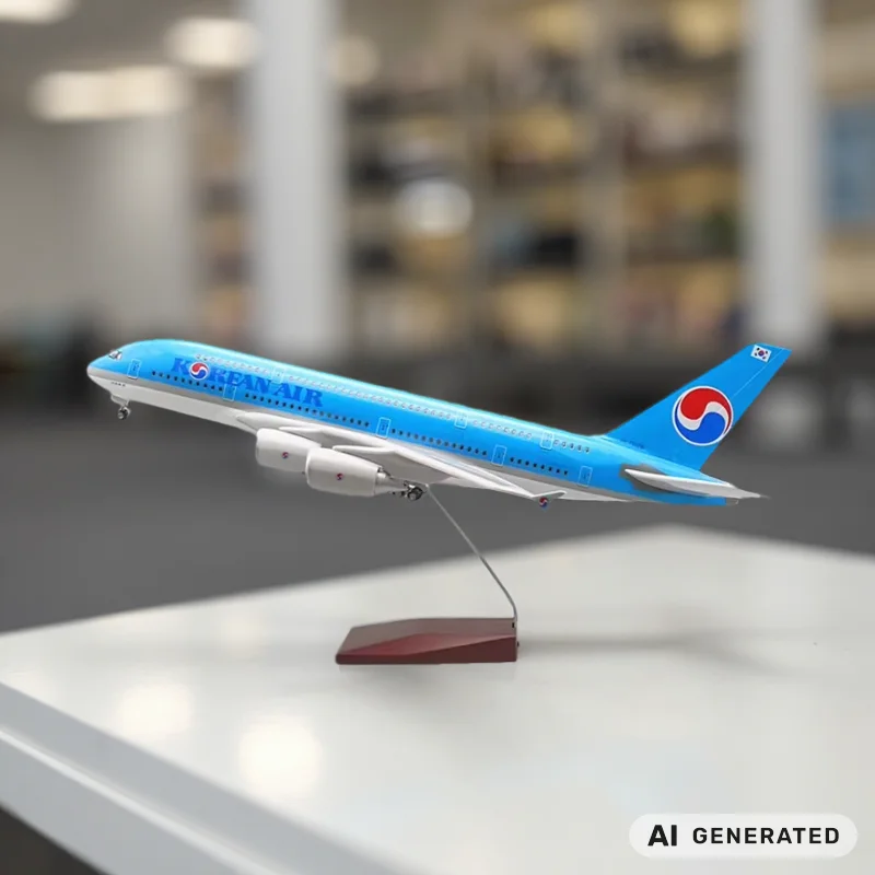 1:160 Scale Korean Air Airplane Models 46cm Diecast Resin Model Aircraft Assemble With Landing Gear For Souvenir Decoration Gift