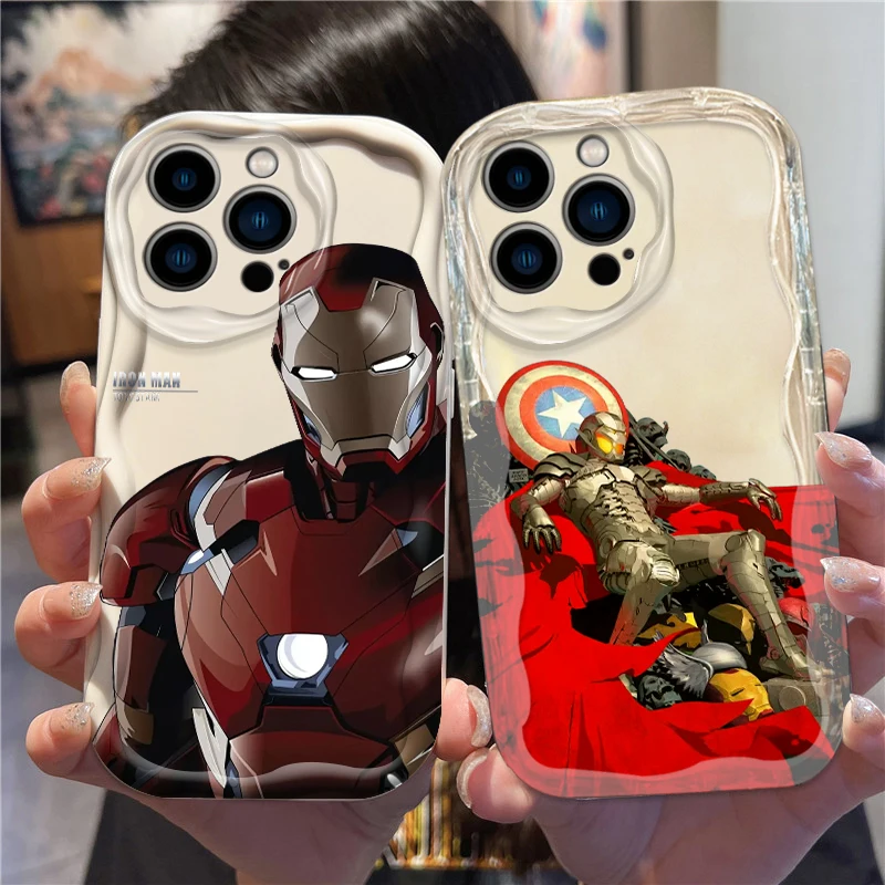 

Spider Man Iron Man Thanos For Apple iPhone 15 14 13 12 11 XS XR X Pro Max Plus Wave Oil Soft Phone Case