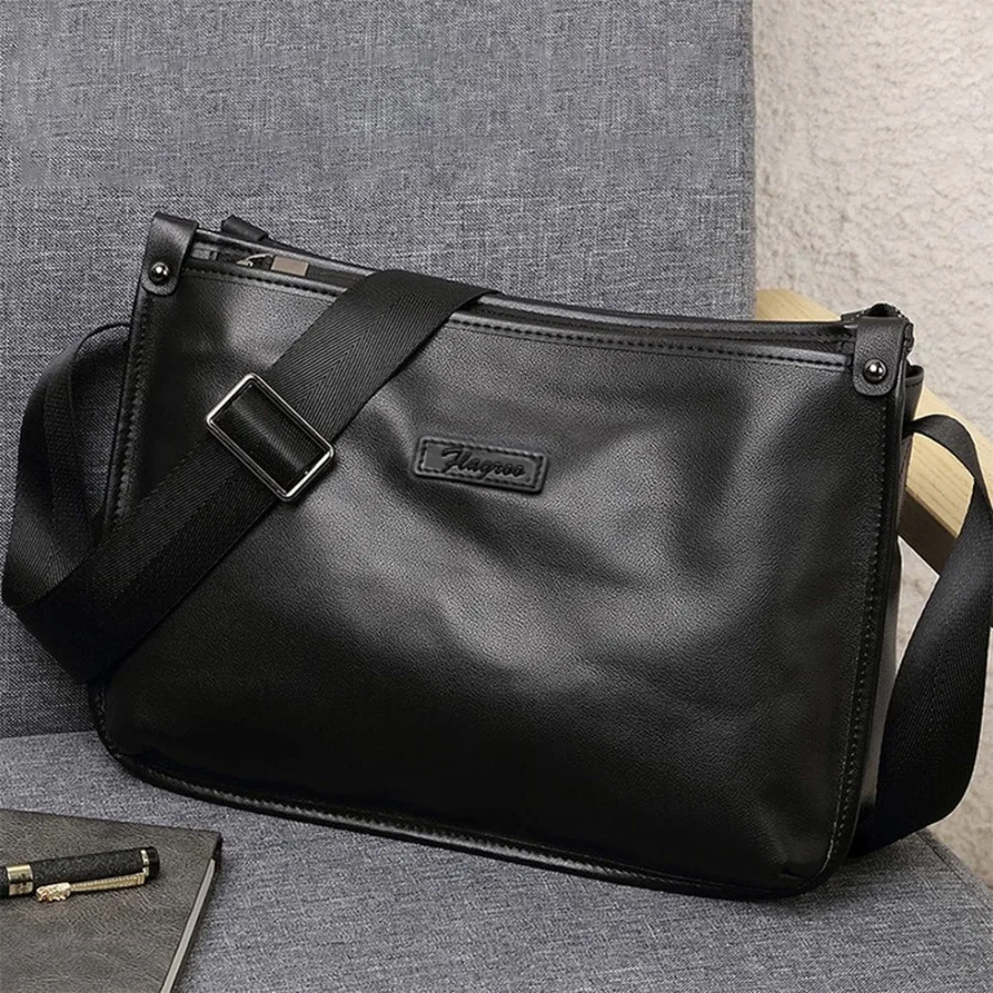 

【Новый стиль】Мужская сумка через плечо из натуральной кожи, сумка из коровьей кожи, сумка для поездок на работу, вместительная сумка-рюкзак.