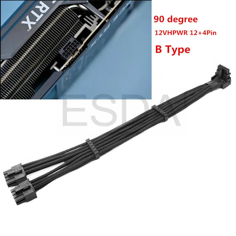 Corsair Dual CPU 8Pin Male to 12VHPWR PCIE 5.0 16Pin ATX3.0 600W Modular Power Cable for RTX40 Seris 4090 Graphics Card