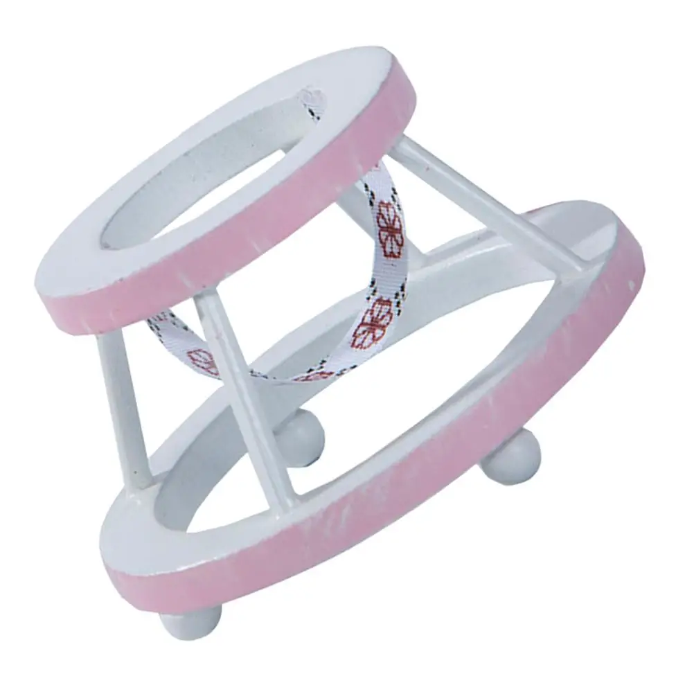 Wooden Baby Walker Miniature Realistic Design Smooth Craft Student Toy Furniture House nament Photo Prop Mini
