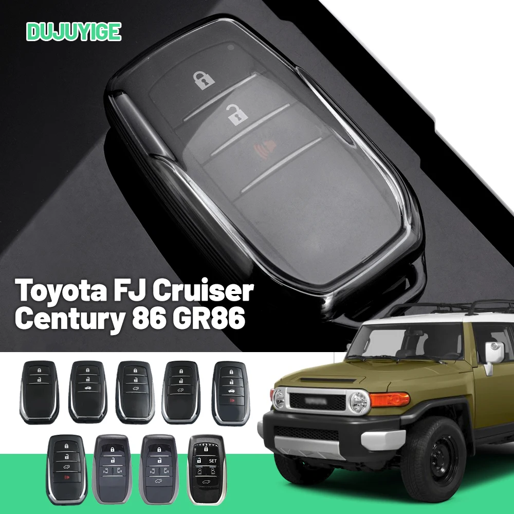 

Clear TPU Car Key Case For Toyota FJ Cruiser Century 86 GR86 Fortuner Key Fob Cover Protector Shell Auto Accessories