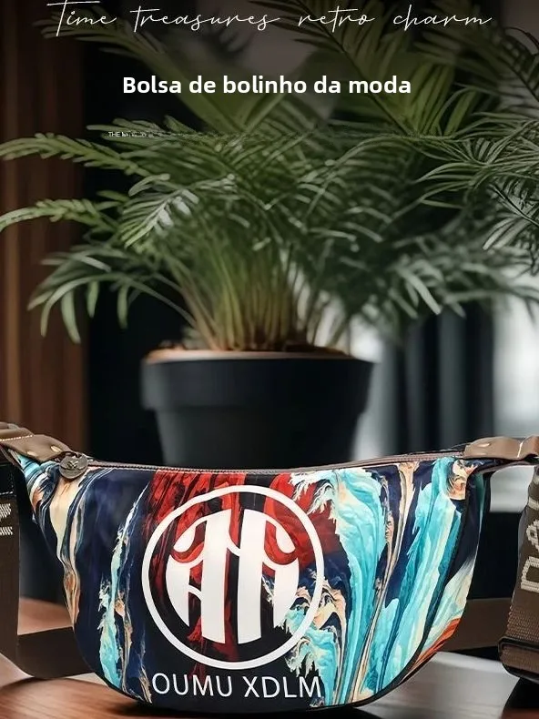 korean-fashion-oxford-cloth-crossbody-bag-thickened-durable-printed-design-high-street-travel-outdoor-leisure-shopping-bag