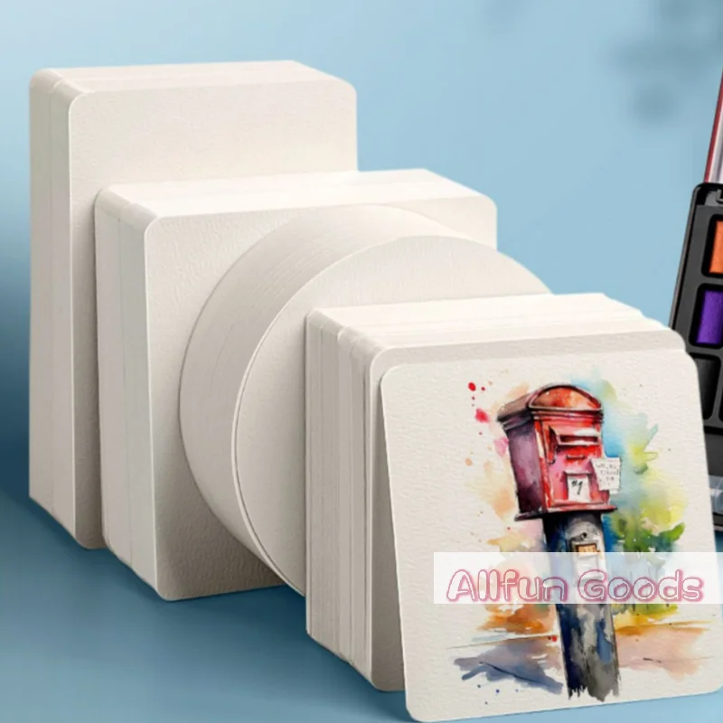 [TG835]Square/Round 300G 25 Sheets Professional Water Color Paper Postcard For Painting School Drawing Supplies