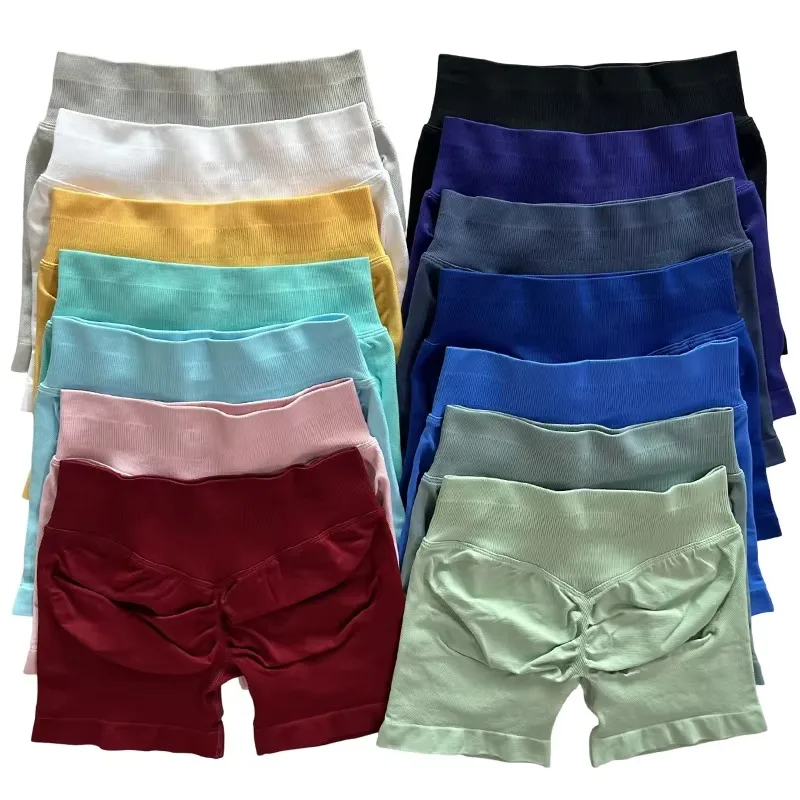 

Impact Shorts Low Ribbed Band Yoga Shorts Seamless Scrunch Bum Workout Gym Shorts Booty Stretch Running Shorts Fitness Clothes
