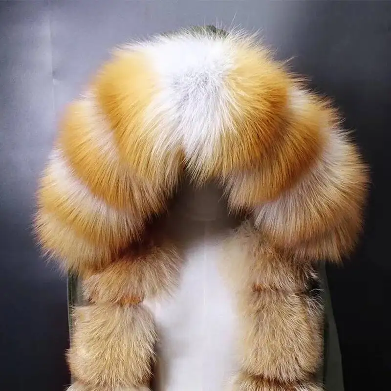 Natural Color Raccoon Fox Leather Fur Collar Red Fox Fur Collar Scarf Genuine Large Size Scarf Warp Shawl Scarf Warm Shawl Scarf