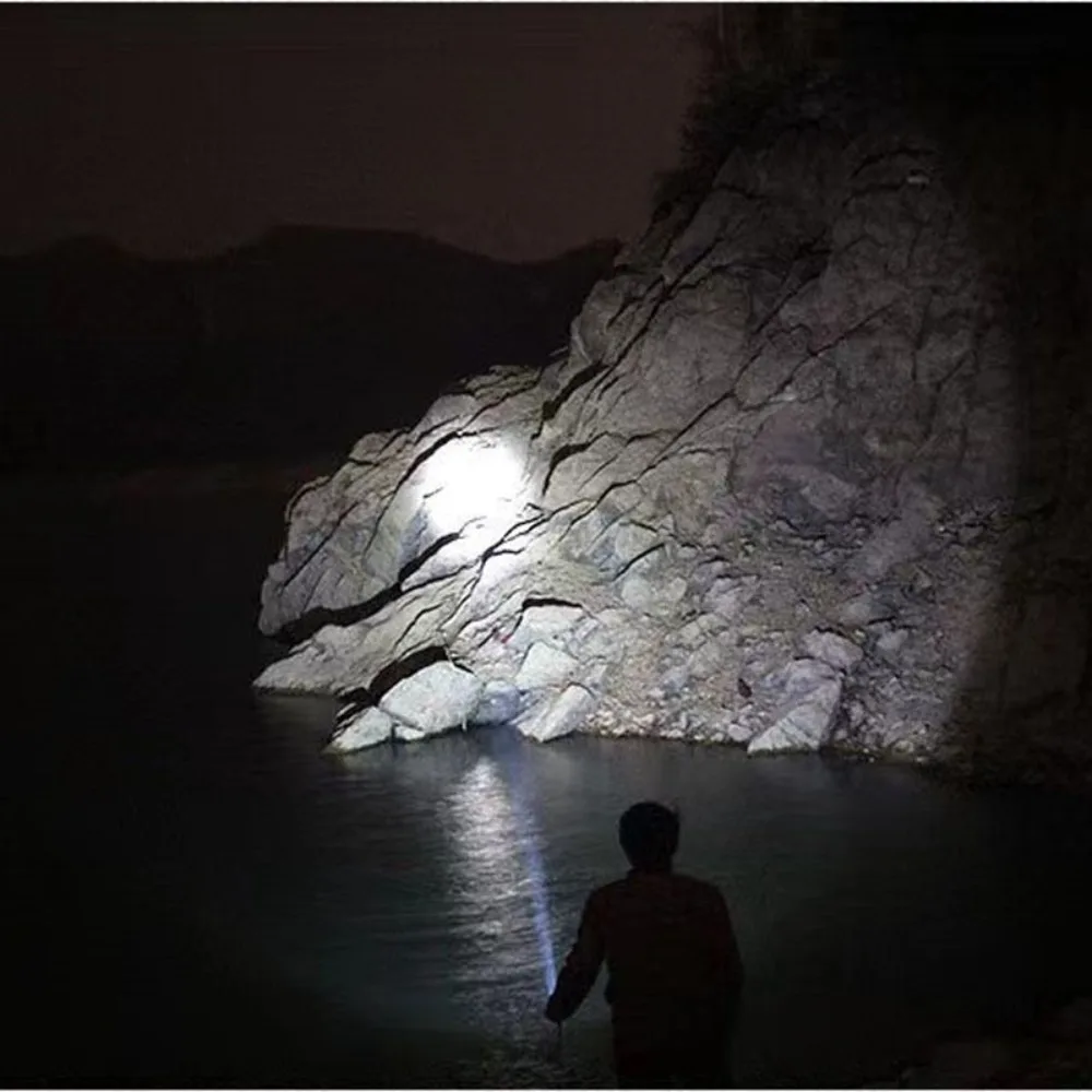 Linterna con zoom P50 de alta potencia, superbrillante, recargable tipo C con batería de larga duración para acampar y pescar al aire libre