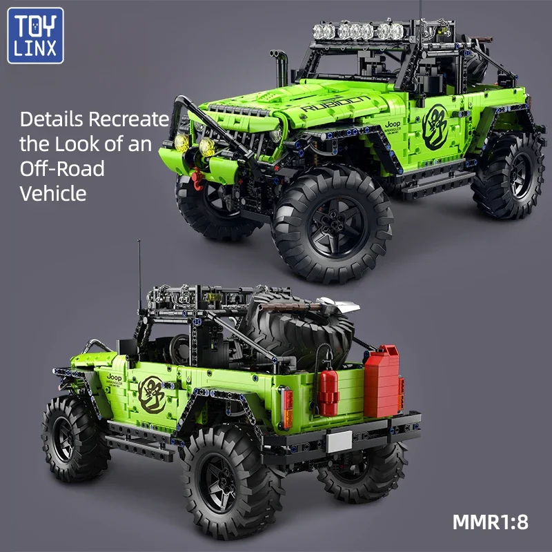 TOYLYNX DIY Moc Off-road รถบล็อกอาคาร 1:8 รถแข่งรุ่นของเล่นของขวัญเด็กผู้ใหญ่วันเกิดคริสต์มาสชุดของขวัญ
