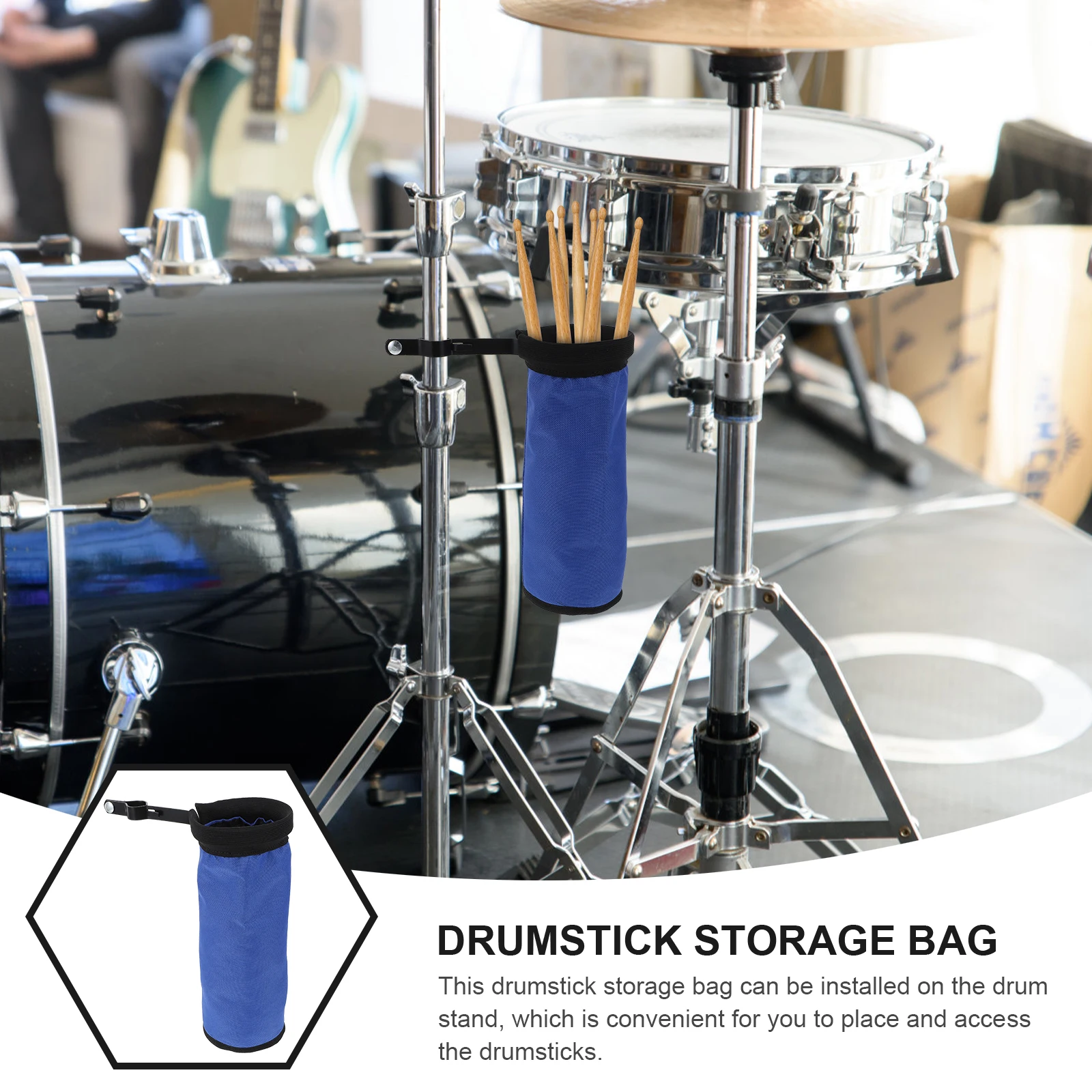 

Drumsticks Holder Bracket Accessories Durable Carrying Bag Blue Container Percussion
