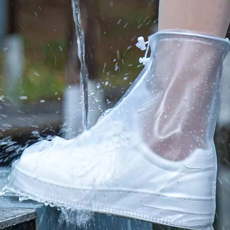 

1 Pair Waterproof Shoe Covers Non-slip Reusable Rain Snow Boot Women Men PVC Outdoor Rainy Reusable Quality Non-slip Shoe Cover