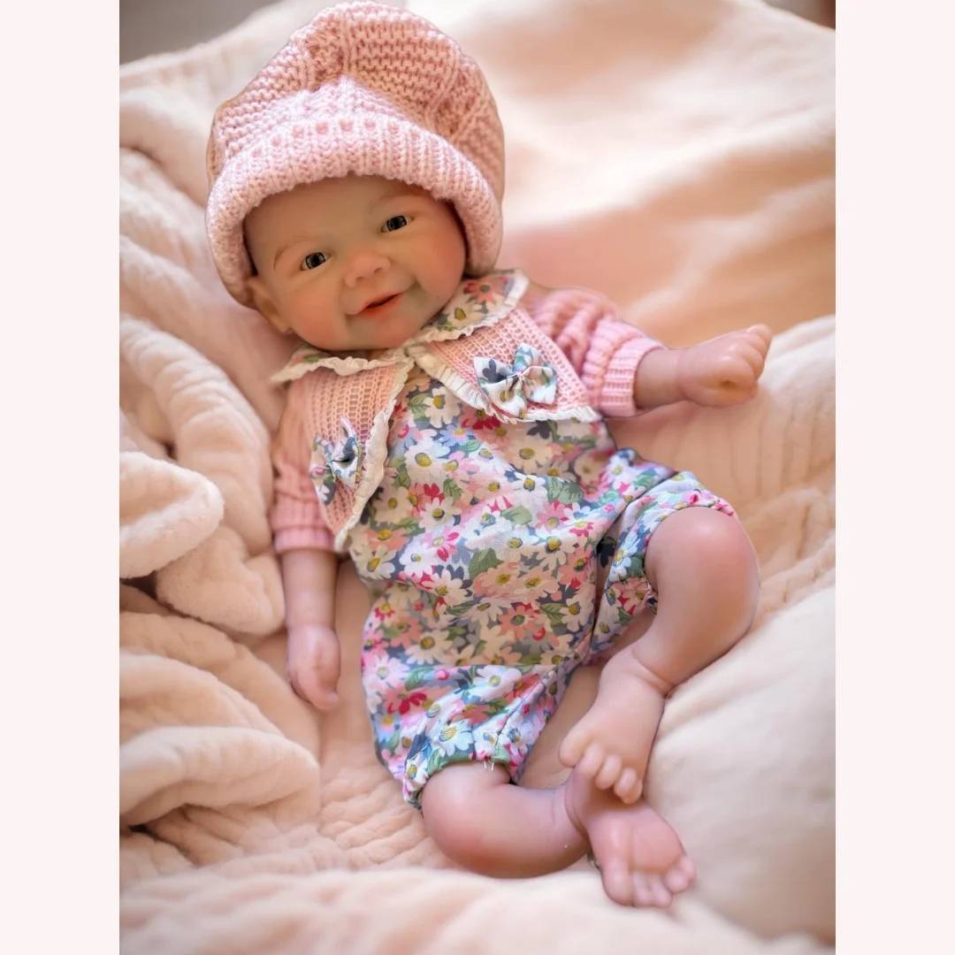 33 cm può lavabile e bocca aperta in silicone solido Bebe Reborn Girl Doll con 2 set di stoffa morbida al tatto realistiche bambole Reborn carine