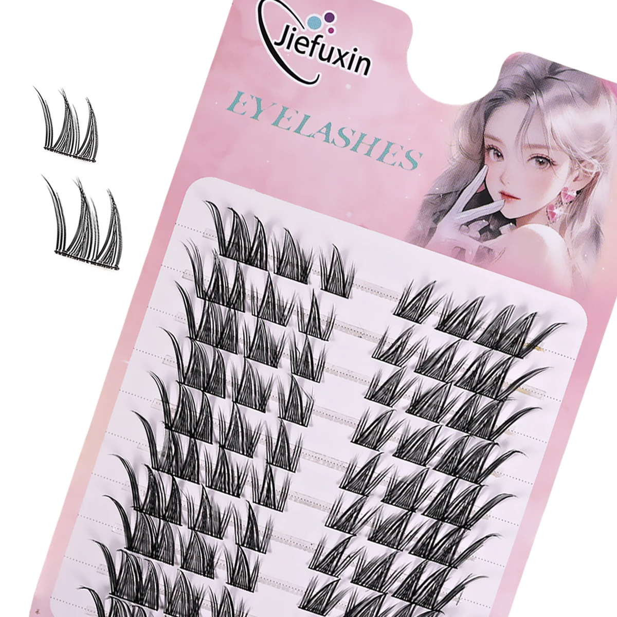60 pçs diy cílios cluster raposa olho cílios, diy auto-enxertia para iniciantes, estilo anime