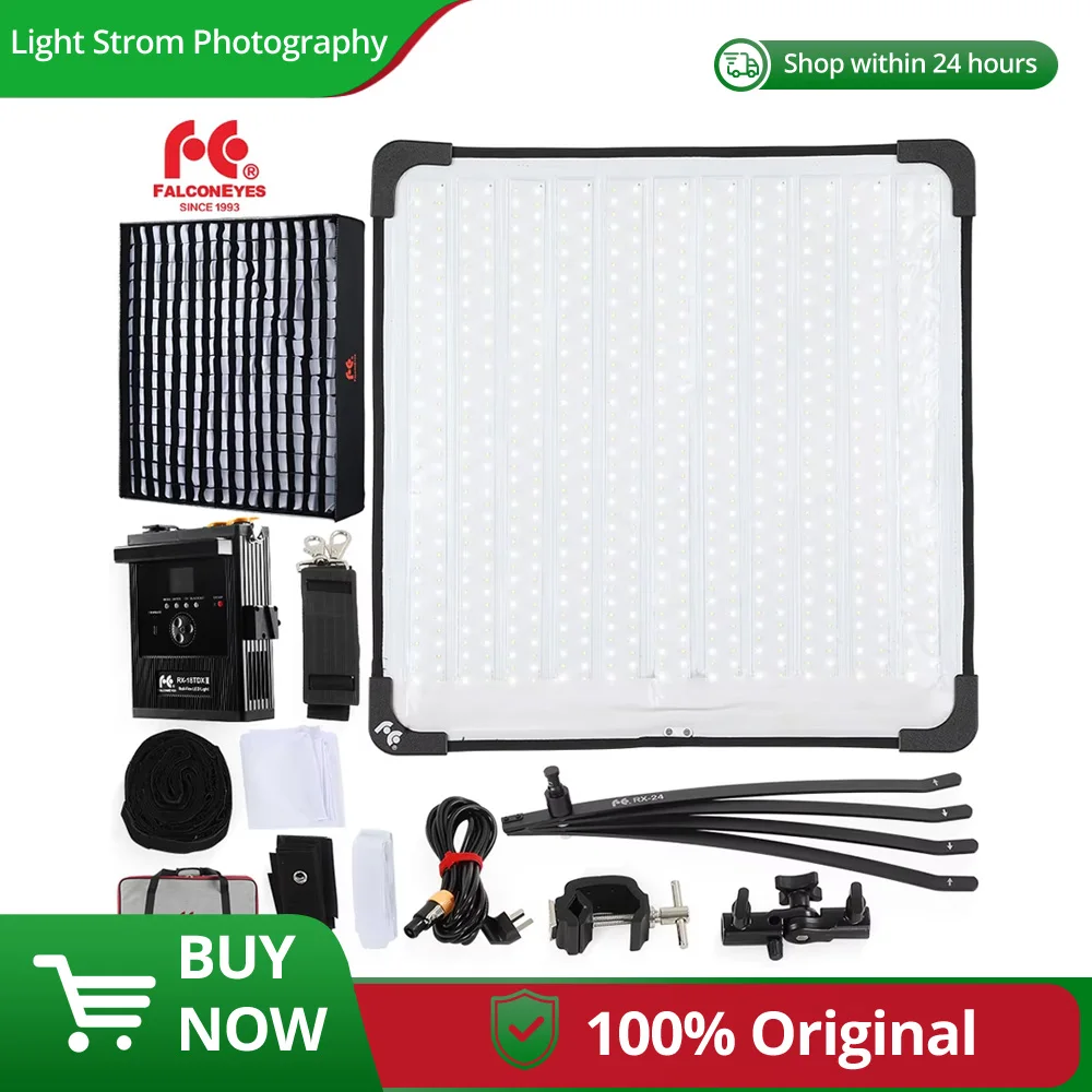 Falcon Eyes RX-18TDX III RX-24TDX III 3000K-5600K Двухцветный водонепроницаемый светодиодный светильник Rollflex для видеосъемки с управлением через приложение