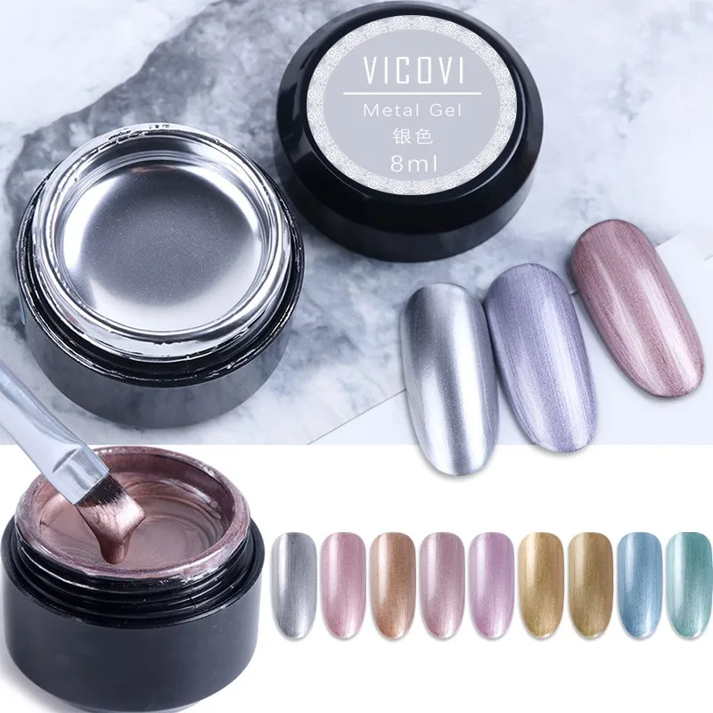 1JAR Zilver Spiegel Metallic Nagelgels Polish UV Losweken Verf Gel Polish Bloem Tekening Goud Superbright Nagellak UV Gel 8g