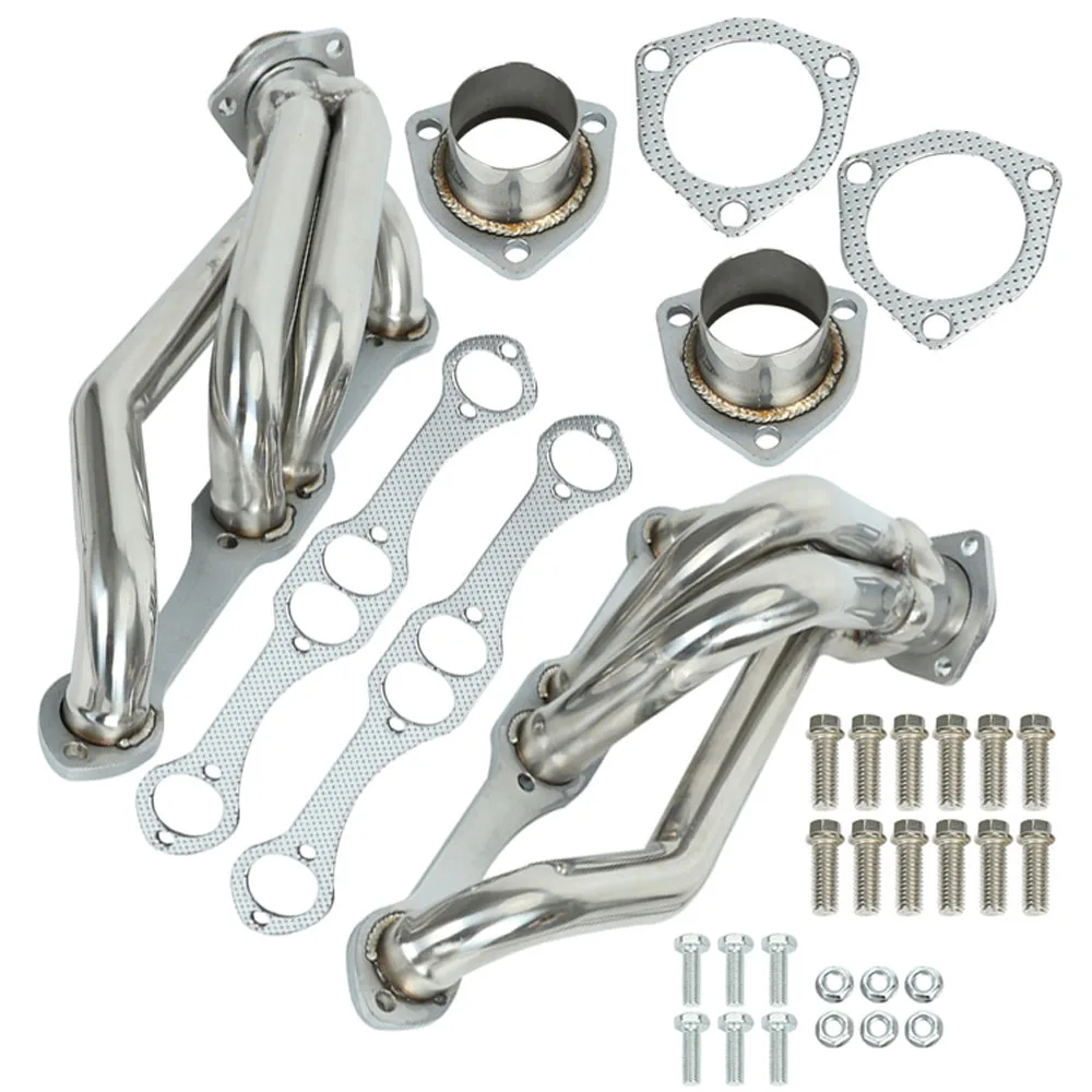 Stainless Steel Shorty Exhaust Header Manifold Kit For Chevy S10 S15 Blazer 2WD Small Block SBC V8 283 302 305 307 327 350 400