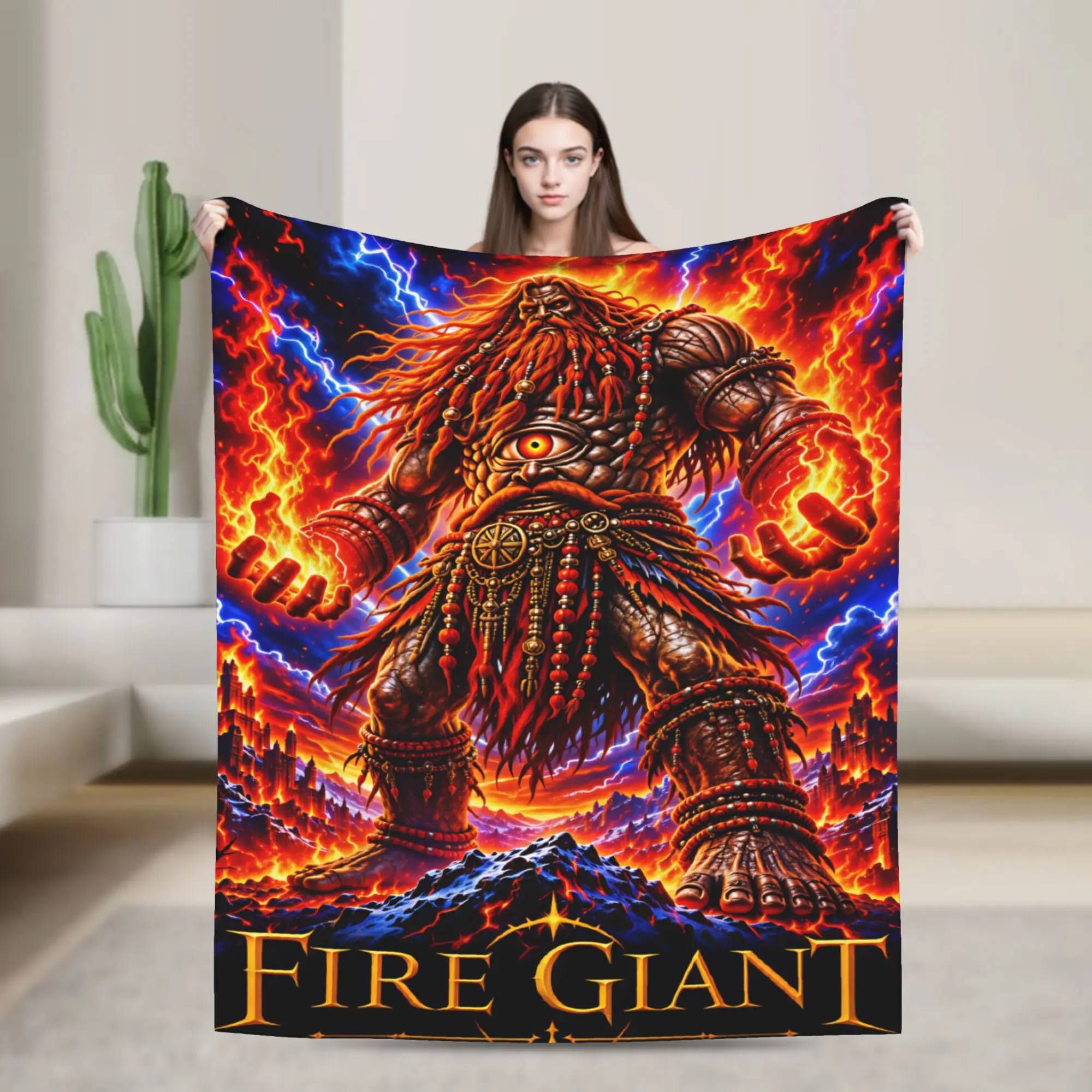 The Fire Giant  Elden Ring Gamer Blankets Quality Soft Warm  Throw Blanket Autumn Airplane Travel Couch Chair Sofa Bed Bedspread