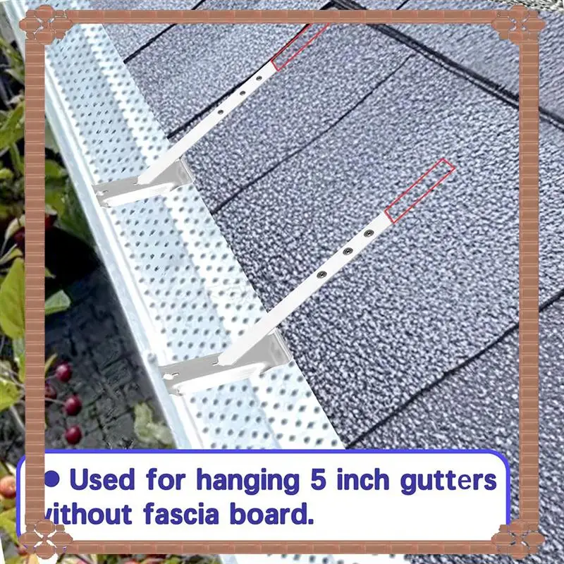 

24-Hour Delivery Aluminum And Steel Compatible 30 Sets 5" Roof Gutter Hangers 5" Gutter Clips With Straps For Eavesless Installa