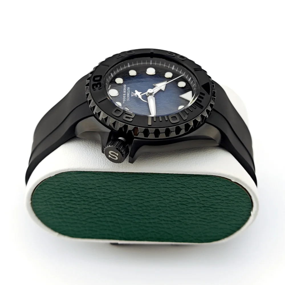 Механические часы NH35, 3d-часы с модифицированным зеленым свечением на лицевой стороне, точные стальные бриллиантовые японские автоматические часы 42 мм, 316