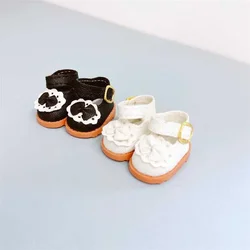 10Cm Cotton Doll Shoes for 17cm Labubu Pink and White Black Princess Small Leather Shoes Plush Toy Accessories Baby Shoes